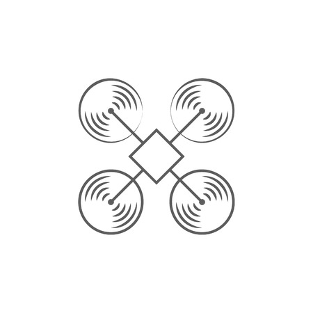 Quadrocopter icon, elements of a controlled aircraft icon. Premium quality graphic design. Signs, outline symbols collection icon for websites, web design, mobile app on white background.のイラスト素材