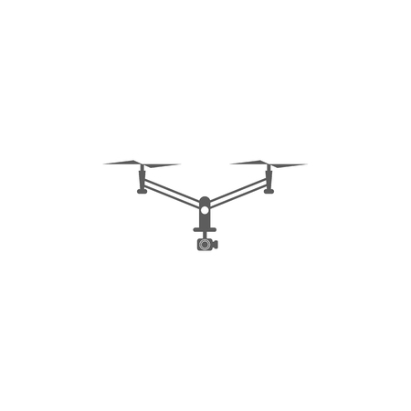 Elements of a controlled aircraft icon, drone with camera icon. Premium quality graphic design. Signs, outline symbols collection icon for websites, web design, mobile app on white background.のイラスト素材