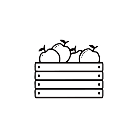 A box of apples icon. Element of farm for mobile concept and web apps.のイラスト素材