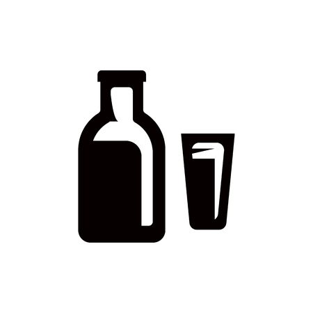 Bottle of milk vector icon.のイラスト素材