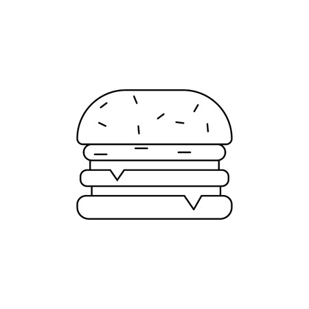 Hamburger icon. Element of fast food for mobile concept and web apps. Thin line  icon for website design and development, app development. Premium icon on white backgroundのイラスト素材