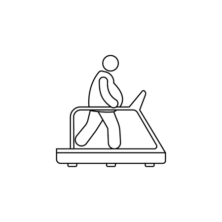 A fat man on a treadmill icon. Element of fast food for mobile concept and web apps.のイラスト素材
