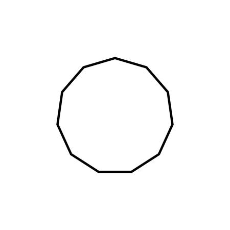 Eleventh icon. Geometric figure Element for mobile concept and web apps. Thin line icon for website design and development, app development. Premium icon on white background on white backgroundのイラスト素材