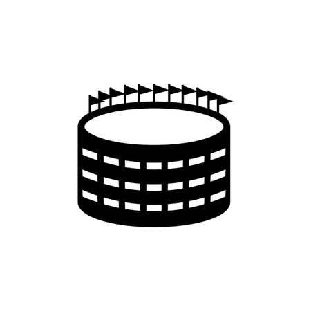 Football stadium icon.Element of popular american football icon. Premium quality graphic design. Signs, symbols collection icon for websites, web design, on white background.のイラスト素材