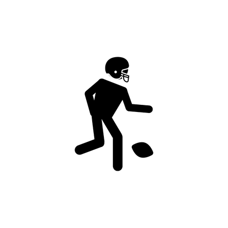 American football player icon.Element of popular american football icon. Premium quality graphic design. Signs, symbols collection icon for websites, web design, on white background.のイラスト素材