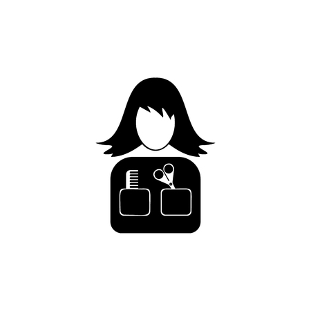 avatar of a hairdresser icon.Element of popular avatars icon. Premium quality graphic design. Signs, symbols collection icon for websites, web design, on white backgroundのイラスト素材