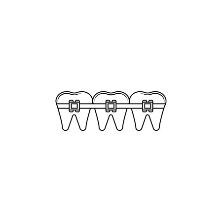 Tooth braces icon. Element of Medecine tools Icon. Premium quality graphic design. Signs, symbols collection, simple icon for websites, web design, mobile app on white backgroundのイラスト素材