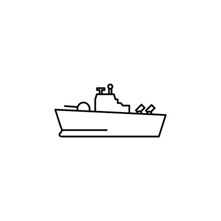 Warship line icon on white backgroundのイラスト素材