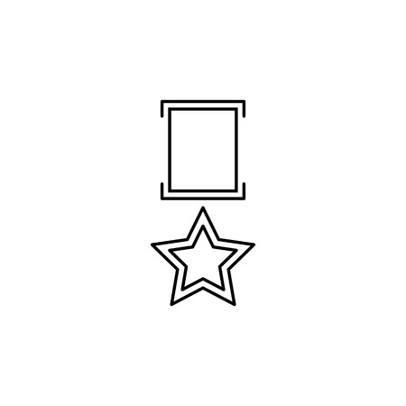 military medal line icon on white backgroundのイラスト素材