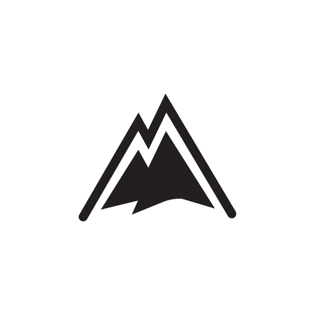 Snowy Mountains icon on white backgroundのイラスト素材