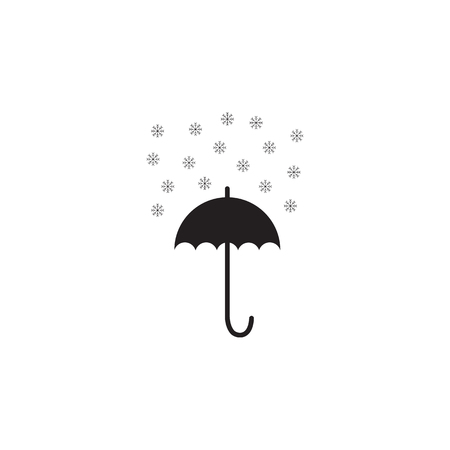 umbrella snow icon on white backgroundのイラスト素材