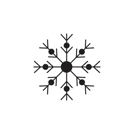 Snowflake vector icon on white backgroundのイラスト素材