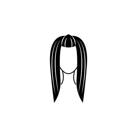 female hairstyle icon.Element hairstyles  icon. Premium quality graphic design. Signs, symbols collection icon for websites, web design, on white backgroundのイラスト素材