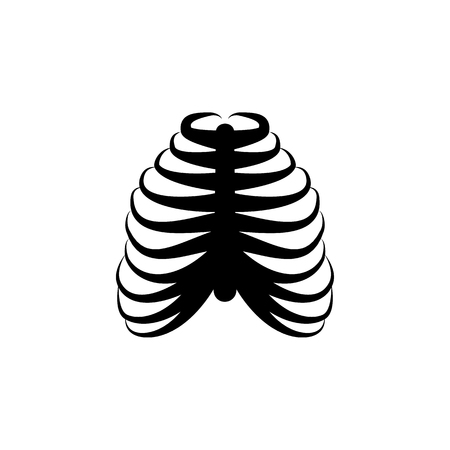 Rib bones icon. Element of body parts icon. Premium quality graphic design icon. Signs and symbols collection icon for websites, web design, mobile app on white background.のイラスト素材