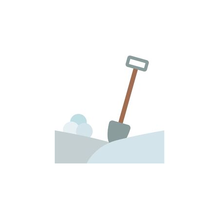 Shovel winter snow color icon. Elements of winter wonderland multi colored icons. Premium quality graphic design icon on white backgroundのイラスト素材