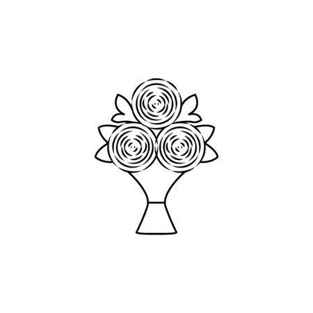bouquet of flowers icon. Element of wedding for mobile concept and web apps illustration. Thin line icon for website design and development, app development. Premium icon on white backgroundのイラスト素材