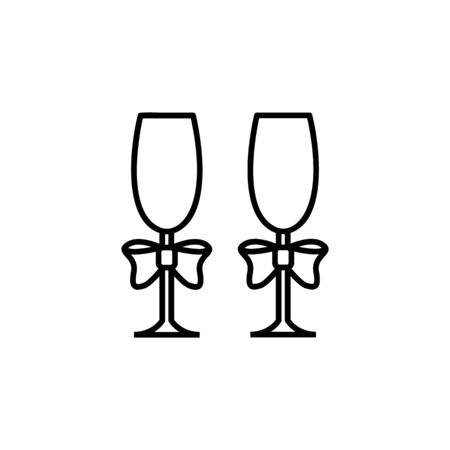 wedding glasses icon. Element of wedding for mobile concept and web apps illustration. Thin line icon for website design and development, app development. Premium icon on white backgroundのイラスト素材