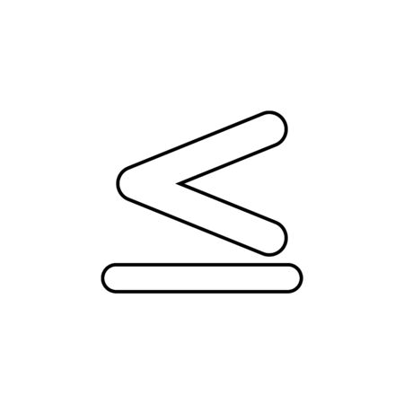 the sign is less than and equal to icon. Thin line  icon for website design and development, app development. Premium icon on white backgroundのイラスト素材