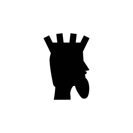 king silhouette. Element of fairy-tale heroes illustration. Premium quality graphic design icon. Signs and symbols collection icon for websites, web design, mobile app on white backgroundのイラスト素材