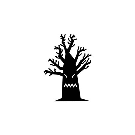 horrible tree silhouette. Element of fairy-tale heroes illustration. Premium quality graphic design icon. Signs and symbols collection icon for websites, web design, mobile app on white backgroundのイラスト素材