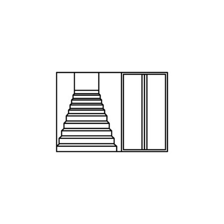 staircase in the entrance icon. Stairs in our life Icon. Premium quality graphic design. Signs, symbols collection, simple icon for websites, web design, mobile app on white backgroundのイラスト素材