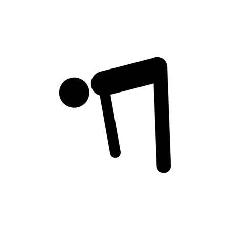 the man bends down icon. Element of sport icon. Premium quality graphic design icon. Signs and symbols collection icon for websites, web design, mobile app on white backgroundのイラスト素材