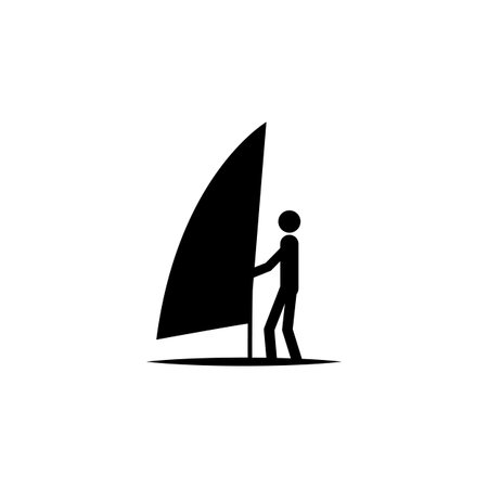 sailing surfing icon. Element of sport icon. Premium quality graphic design icon. Signs and symbols collection icon for websites, web design, mobile app on white backgroundのイラスト素材