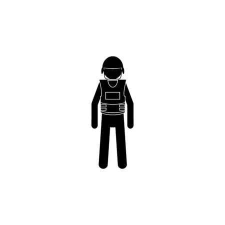 policeman silhouette icon. Special services element icon. Premium quality graphic design icon. Professions signs, isolated symbols collection icon for websites, web design, mobile on white backgroundのイラスト素材
