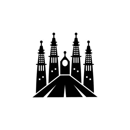 Cathedral icon. Element of culture of spain icon. Premium quality graphic design icon. Signs and symbols collection icon for websites, web design, mobile app on white backgroundのイラスト素材