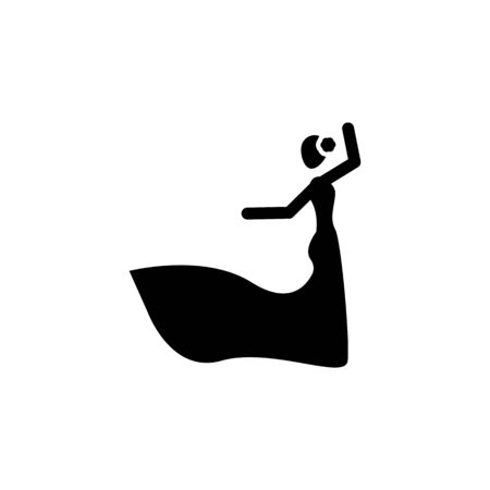 Flamenco icon. Element of culture of spain icon. Premium quality graphic design icon. Signs and symbols collection icon for websites, web design, mobile app on white backgroundのイラスト素材