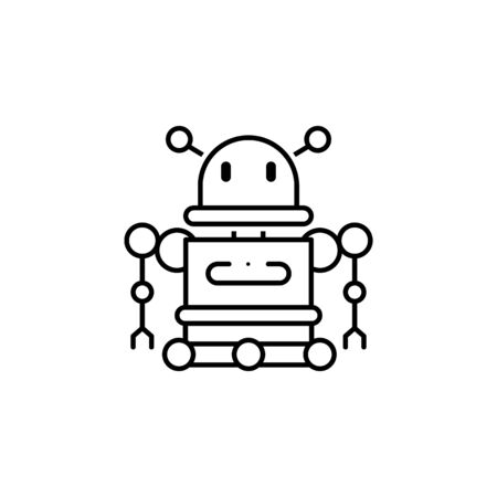 robot icon. Element of science illustration. Thin line illustration for website design and development, app development. Premium outline icon on white backgroundのイラスト素材