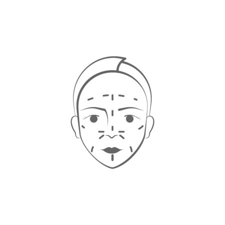 plastic surgery hand draw icon. Elements of face and body lifting illustration icon. Signs and symbols can be used for web, logo, mobile app, UI, UX on white background on white backgroundのイラスト素材