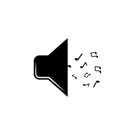 megaphone with notes icon. Element of music icon. Premium quality graphic design icon. Signs and symbols collection icon for websites, web design, mobile app on white backgroundのイラスト素材