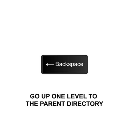 Keyboard shortcuts, go up level to the parent directory icon. Can be used for web, mobile app, UI, UX on white backgroundのイラスト素材