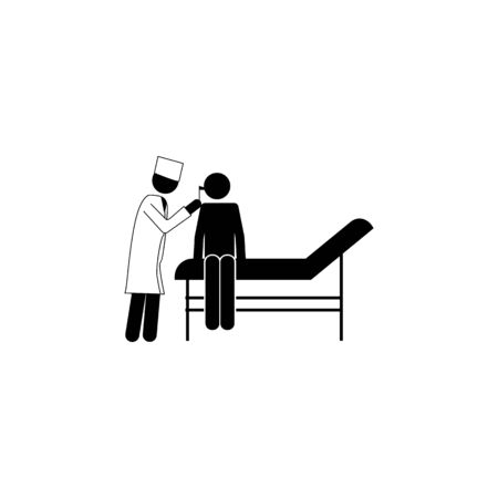 patient at the doctor's appointment icon. Elements of Patients in the hospital icon. Premium quality graphic design. Signs, outline symbols collection icon for websites, web on white backgroundのイラスト素材
