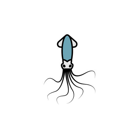 squid line icon. signs and symbols can be used for web, logo, mobile app, ui, ux colored iconのイラスト素材