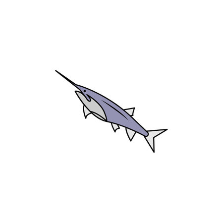 paddlefish line icon. signs and symbols can be used for web, logo, mobile app, ui, ux colored iconのイラスト素材