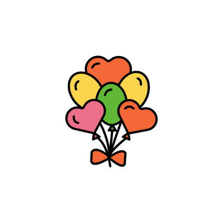balloons line icon. Elements of wedding illustration icons. Signs, symbols can be used for web,  mobile app, UI, UXのイラスト素材