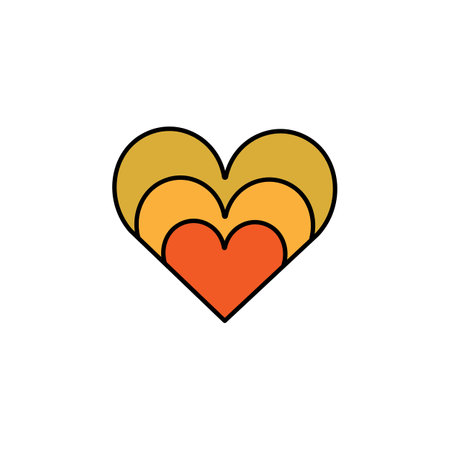 heat, hearts line icon. Elements of wedding illustration icons. Signs, symbols can be used for web, logo, mobile app, UI, UX colored iconのイラスト素材