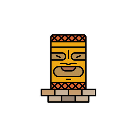 totem line icon. Element of jungle for mobile concept and web apps illustration. Thin lineのイラスト素材