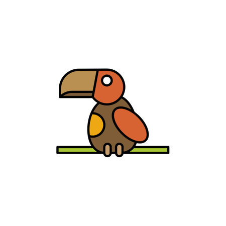 toucan line icon. Element of jungle for mobile concept and web apps illustration. Thin lineのイラスト素材