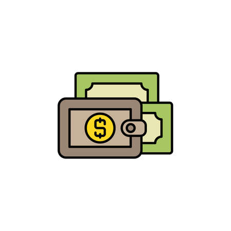 wallet, money line icon. Elements of finance illustration icon. Premium quality graphic design icon.のイラスト素材