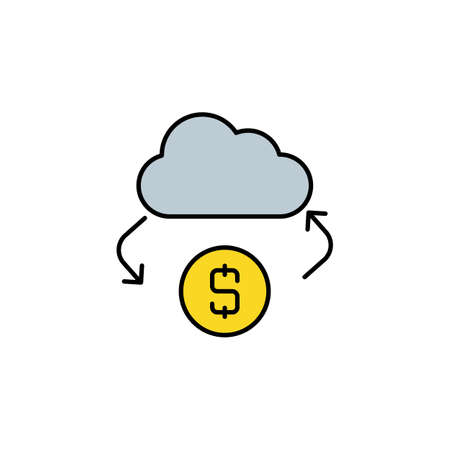 cloud, money, online, transfer line icon. Elements of finance illustration icon. Premium quality graphic design icon.のイラスト素材