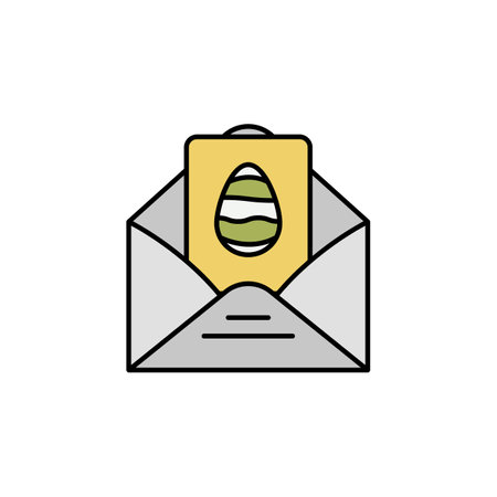 letter, egg, mail, easter line colored icon. Signs and symbols can be used for web, logo, mobile app, UI, UXのイラスト素材