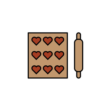 food and restaurant, tools and utensils, baking line colored icon. Signs and symbols can be used for web, logo, mobile app, UI, UXのイラスト素材