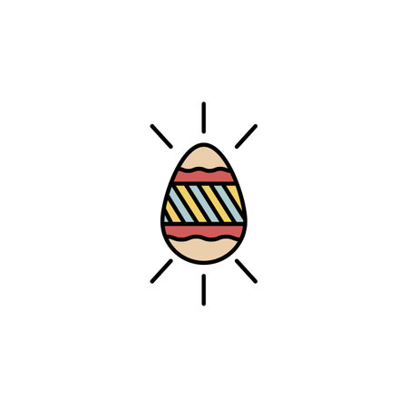 easter egg, decoration line colored icon. Signs and symbols can be used for web, logo, mobile app, UI, UXのイラスト素材