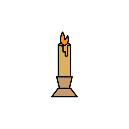 candle line illustration colored icon. Signs and symbols can be used for web, logo, mobile app, UI, UXのイラスト素材