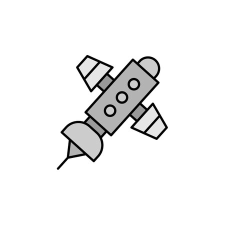 satellite line colored icon. Signs and symbols can be used for web, logo, mobile app, UI, UX on white backgroundのイラスト素材