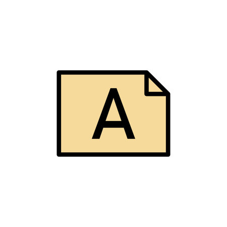 file album, word A icon. Can be used for web, logo, mobile app, UI, UX on white background colored...