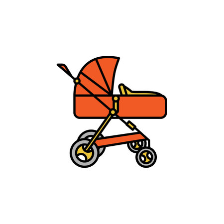 pram line icon on white background. Signs and symbols can be used for web, logo, mobile app, UI, UXのイラスト素材
